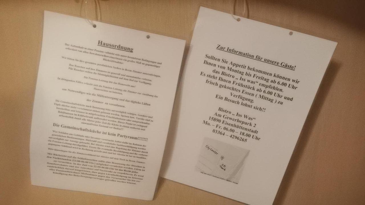 Zimmervermietung Schoenfliesser Stuben Auch Fuer Monteure Eisenhüttenstadt Εξωτερικό φωτογραφία