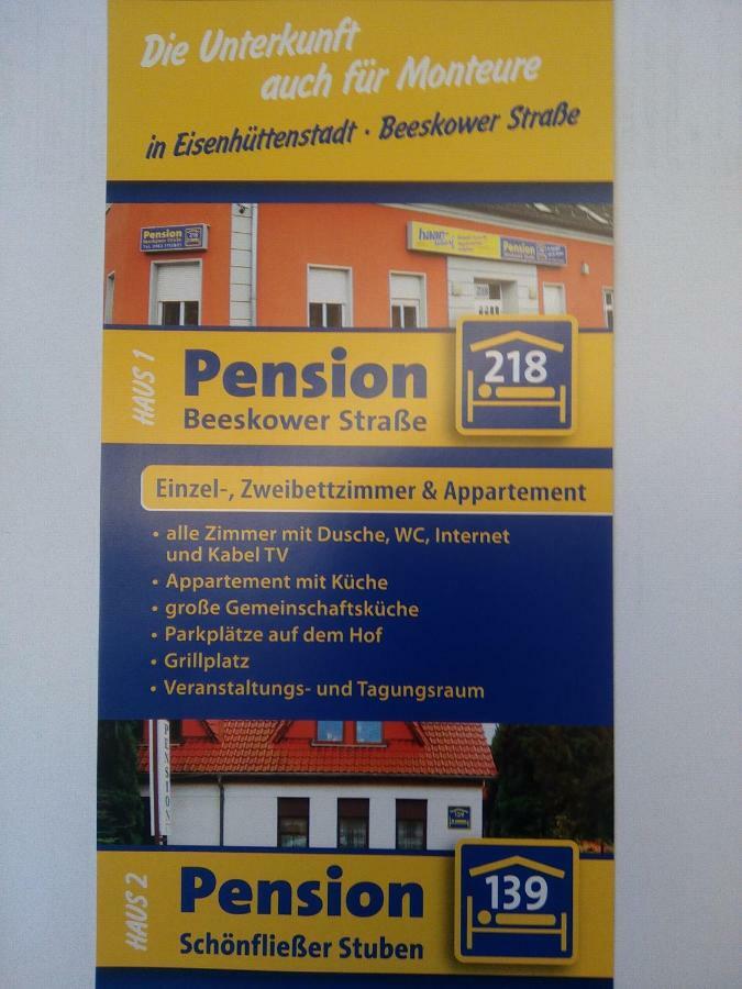 Zimmervermietung Schoenfliesser Stuben Auch Fuer Monteure Eisenhüttenstadt Εξωτερικό φωτογραφία